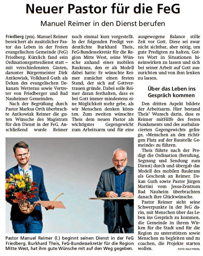 Quelle: Wetterauer Zeitung vom 29.09.2020